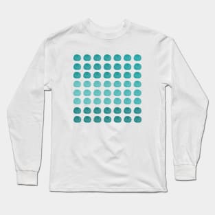 Mint Green Watercolor Cute Happy Polka Dots Art Long Sleeve T-Shirt